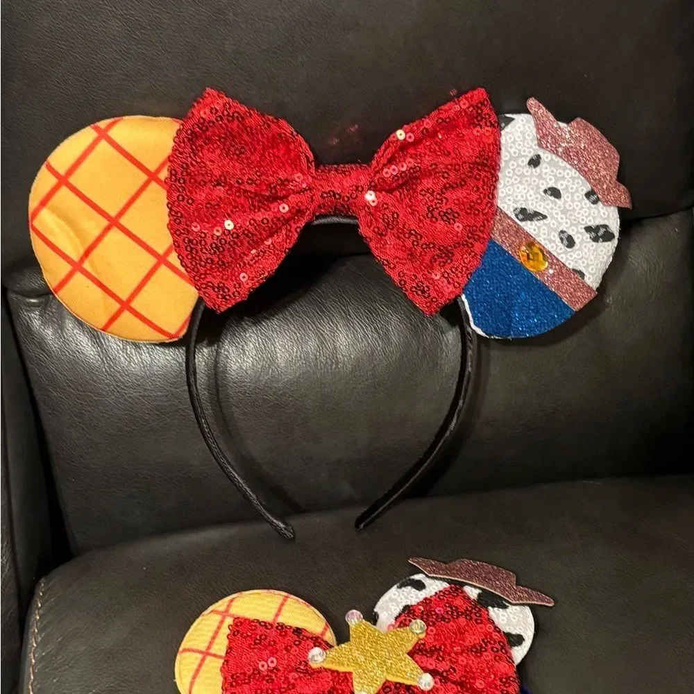 Toy Story inspired Woody Jessie red bow Ears headband and matching scrunchie set
